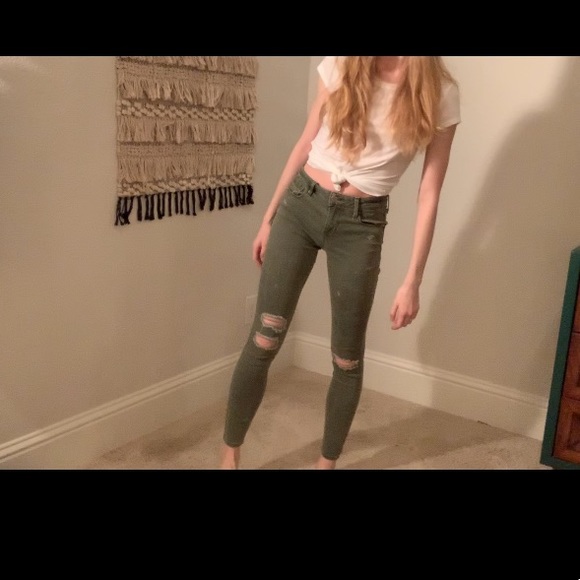 Army Green Jeggings - Picture 1 of 4